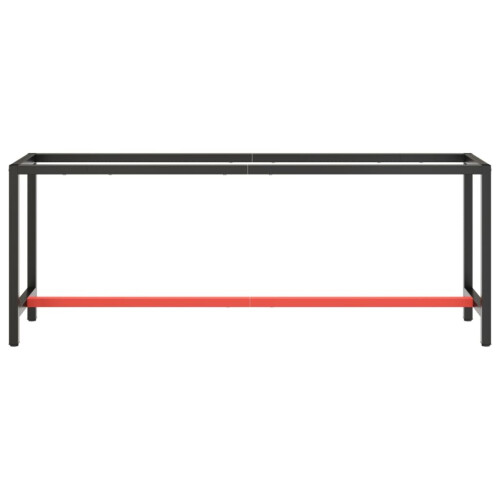 VidaXL vidaXL Work Bench Frame Matte Black and Matte Red Metal Table Frame Bracket 2