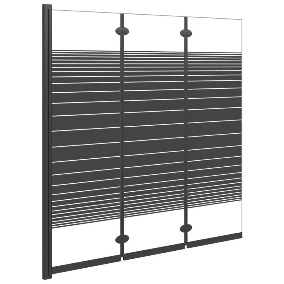 Vidaxl Foldable Shower Enclosure 3 Panels Esg Black Shower Cubicle Bath Cabin