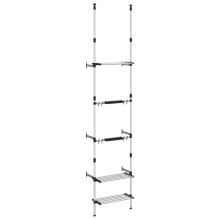 vidaXL Telescopic Garden Rack with 3 Shelves Silver Aluminium Tool Storage