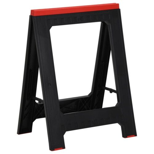 VidaXL vidaXL 2x Foldable Work Trestles Black and Red Polypropylene 350 kg Trestle 2