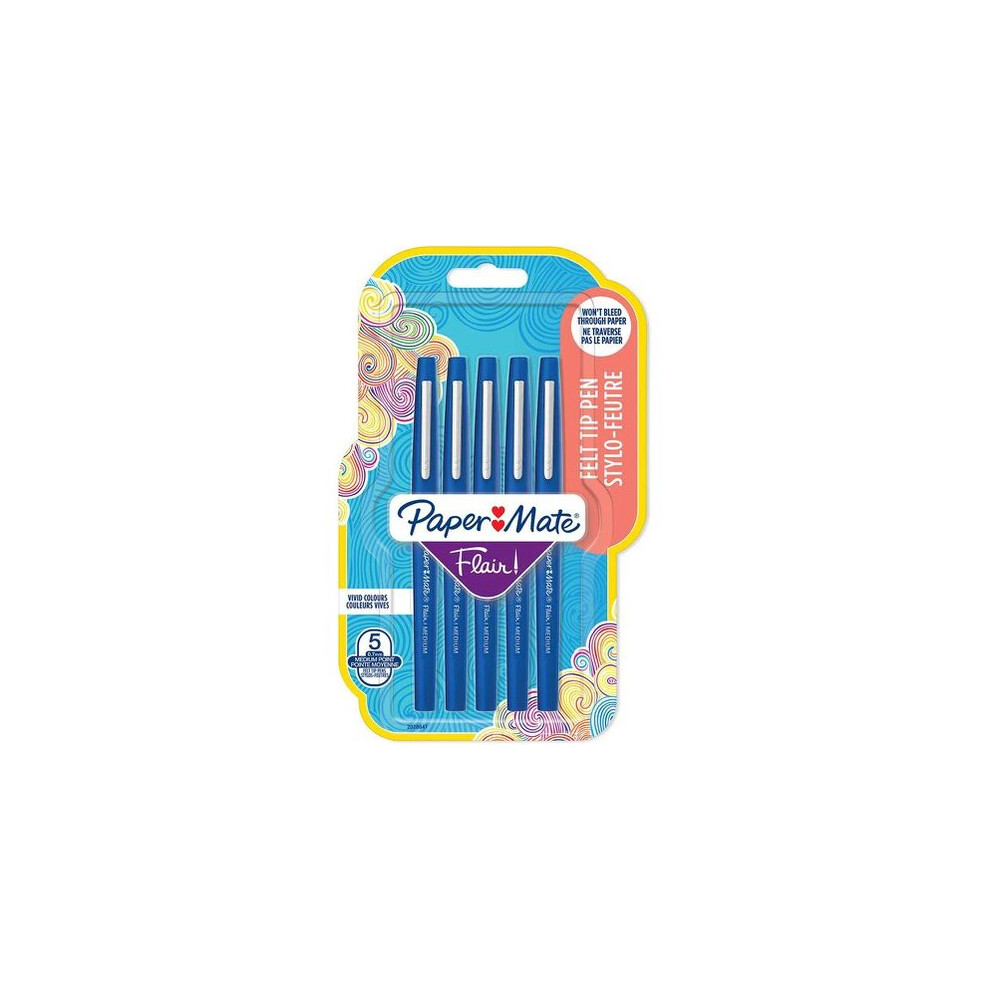 Paper Mate Flair Felt Tip BL PK5