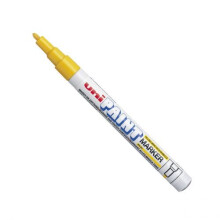 Uniball - Uni Paint PX21/J - Marcador de tinta a óleo - Ponta de bala fina - Tinta de pigmentação amarela - Pacote de 12