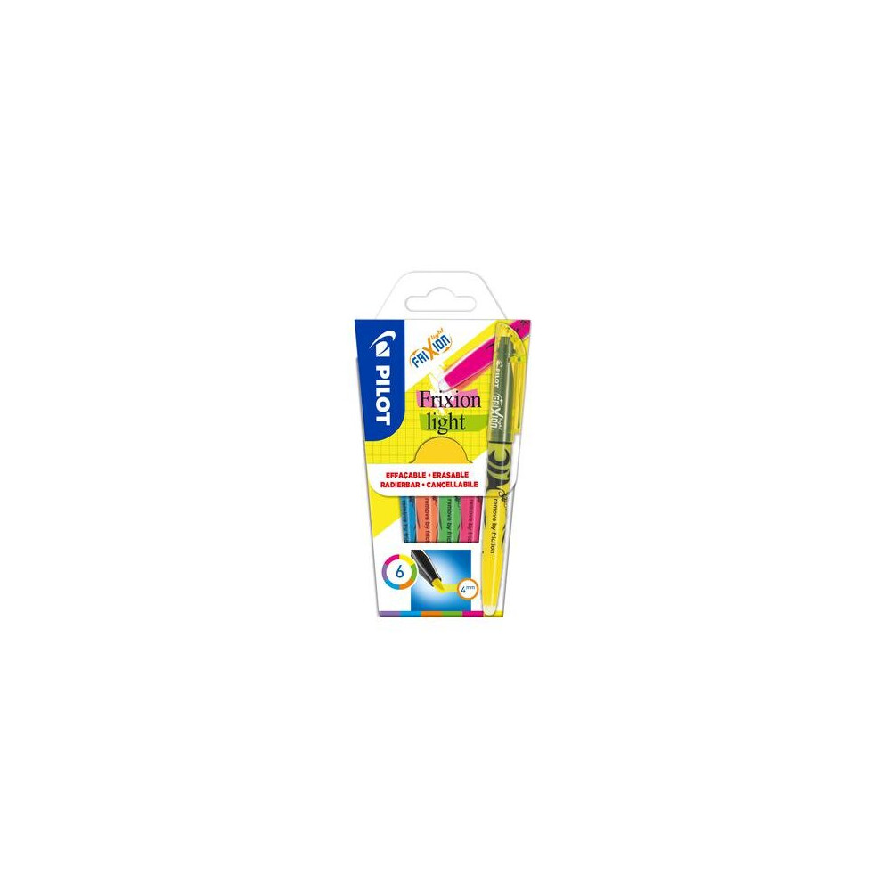 Pilot Frixion Light Highlighter Asst PK6