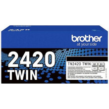Pak met 2 toners TN2420TWIN-BROTHER-Zwart-2x3000 p.-DCP-L2510, L2530, L2537, L2550, HL-L2350, L2370, L2375, MFC-L2713, L2730, L2750