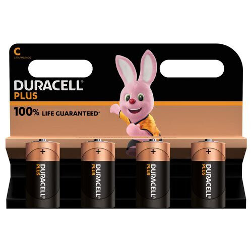 Duracell Duracell C Cell Plus Power +100% Batteries (Pack 4)