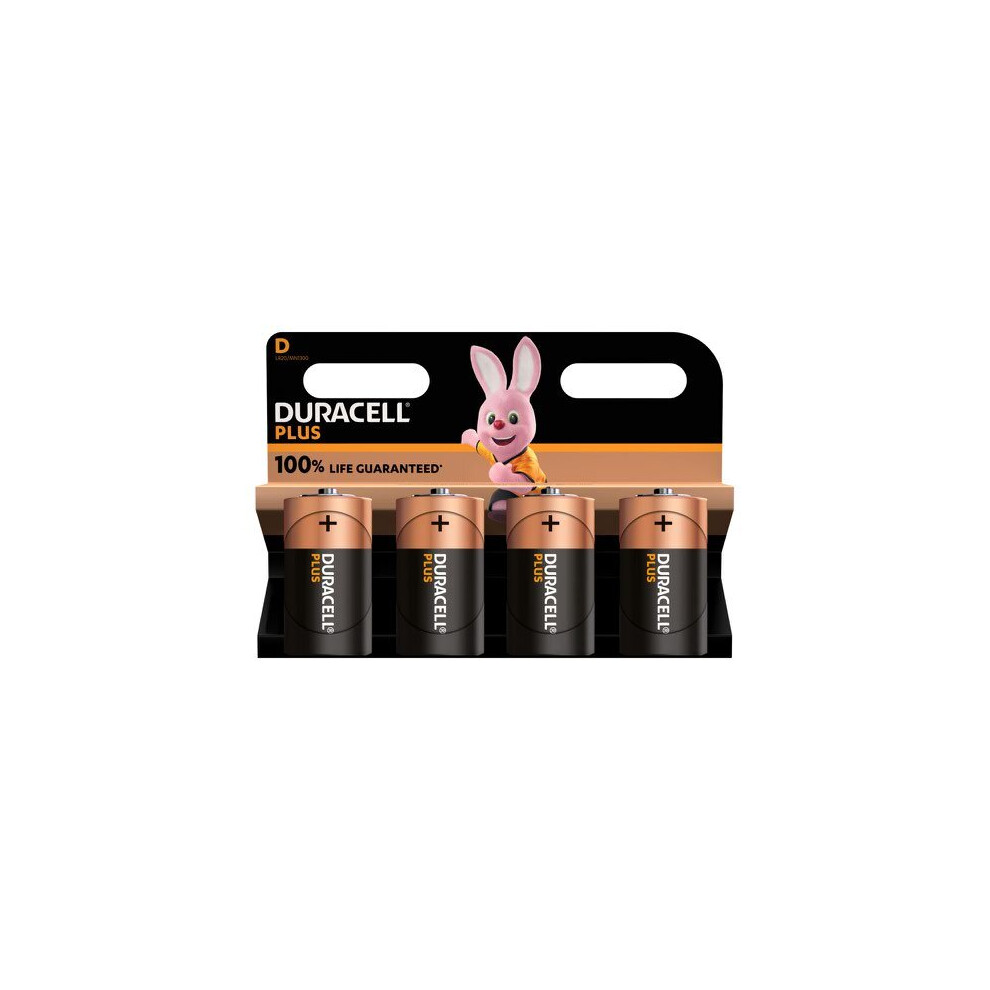 Duracell Plus Power D Battery PK4