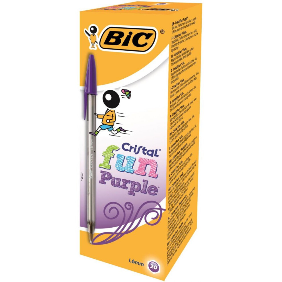 BIC Cristal Fun Purple PK20