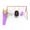 Rebo (Halley, Pink) Rebo Wooden Swing Set plus Deck & Slide 3