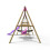 Rebo (Halley, Pink) Rebo Wooden Swing Set plus Deck & Slide 4