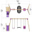 Rebo (Halley, Pink) Rebo Wooden Swing Set plus Deck & Slide 5