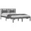 VidaXL vidaXL Solid Wood Bed Frame Grey 200x200 cm Bedroom Wooden Bedstead Bed Base 3