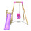 Rebo (Pluto, Pink) Rebo Wooden Swing Set plus Deck & Slide 2