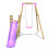 Rebo (Solar, Pink) Rebo Wooden Swing Set plus Deck & Slide 3