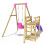 Rebo (Pluto, Pink) Rebo Wooden Swing Set plus Deck & Slide 4