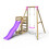 Rebo (Solar, Pink) Rebo Wooden Swing Set plus Deck & Slide 1