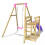 Rebo (Solar, Pink) Rebo Wooden Swing Set plus Deck & Slide 6
