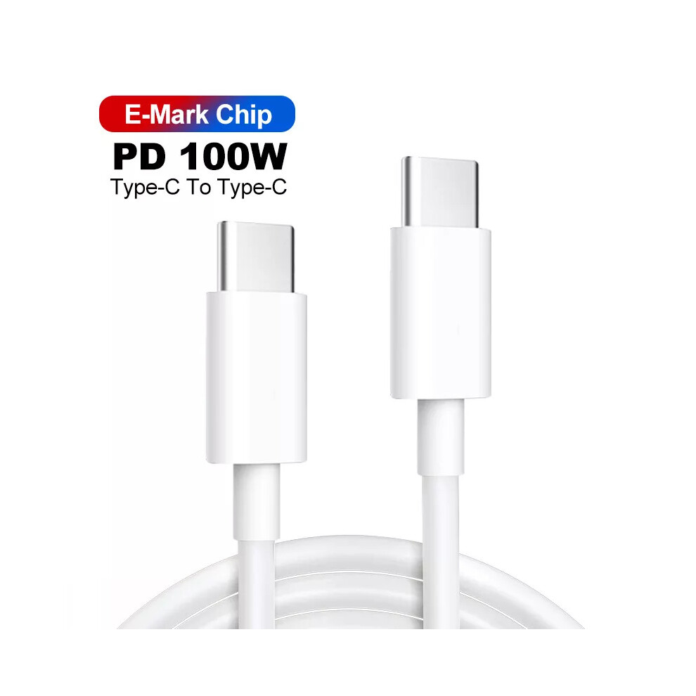 (White 1 metre) Type C to Type C 5A/100W Super Fast Charging  Data Cable