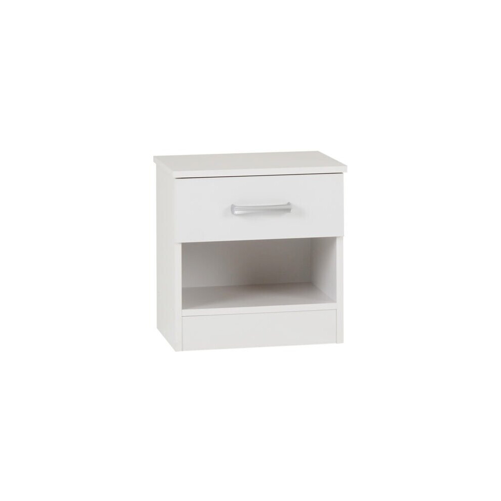 Polar 1 Drawer Bedside White