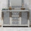 Crushed Diamond Mirrored Sideboard Storage Cabinet Large 110cm 1