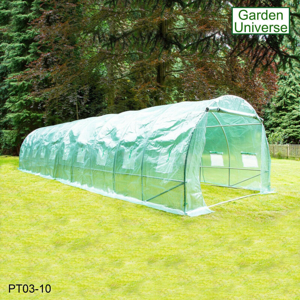 Polytunnel Garden Universe 25mm Galvanised Frame Greenhouse Poly Tunnel 3 x 10 m