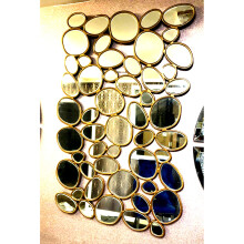 Rustic Chic!! Large 120Cm Beach Pebbles Shaped Mirror