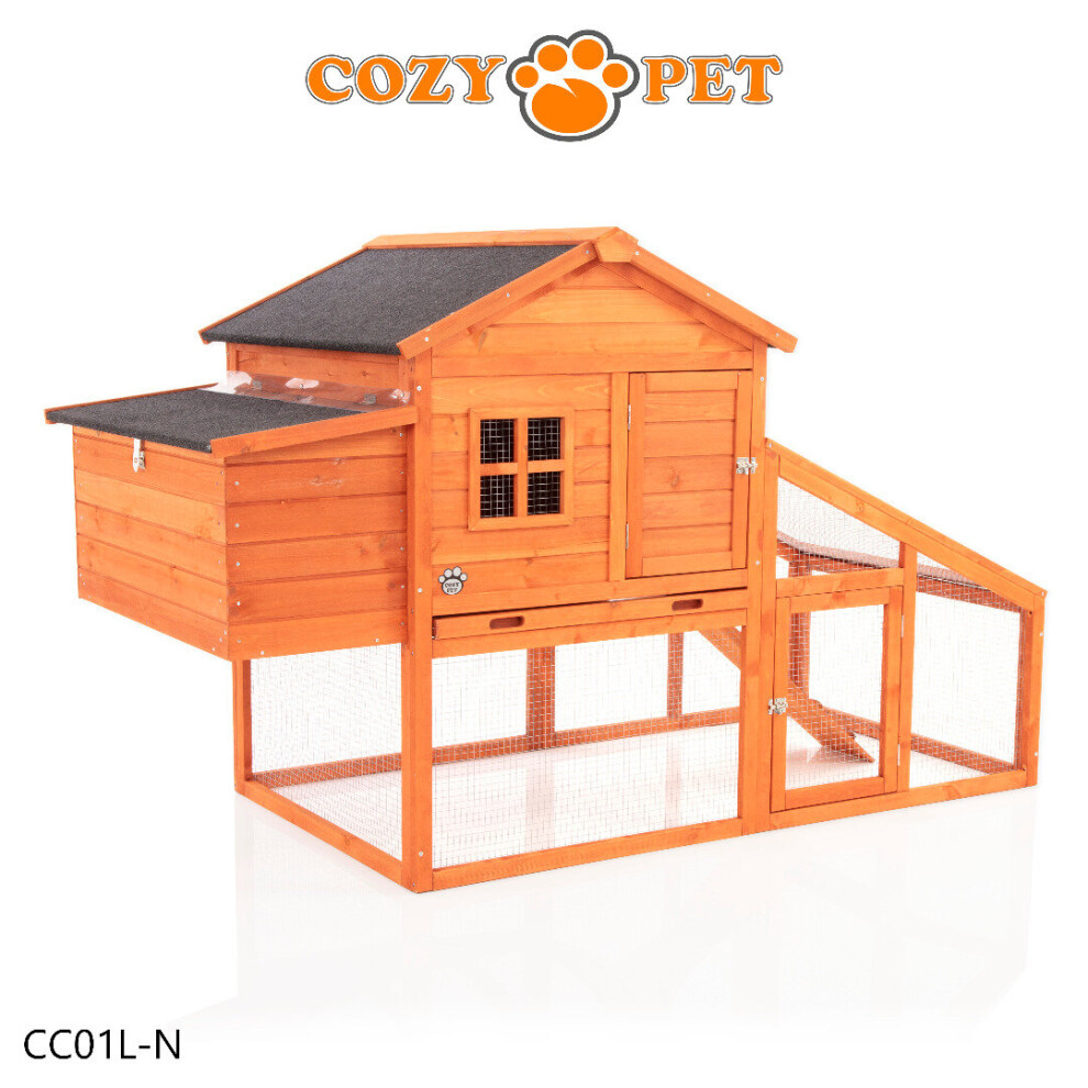 Chicken Coop Cozy Pet Large Hen House Poultry Ark Rabbit Hutch Run CC01L-N