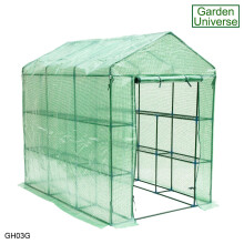 Greenhouse Garden Universe WalkIn PE Cover 12 Shelves 1.4m x 2.14m Roll Up Door