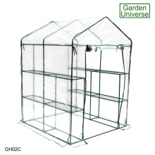 Greenhouse Garden Universe WalkIn PVC Cover 8 Shelves 1.4m x 1.4m Roll Up Door