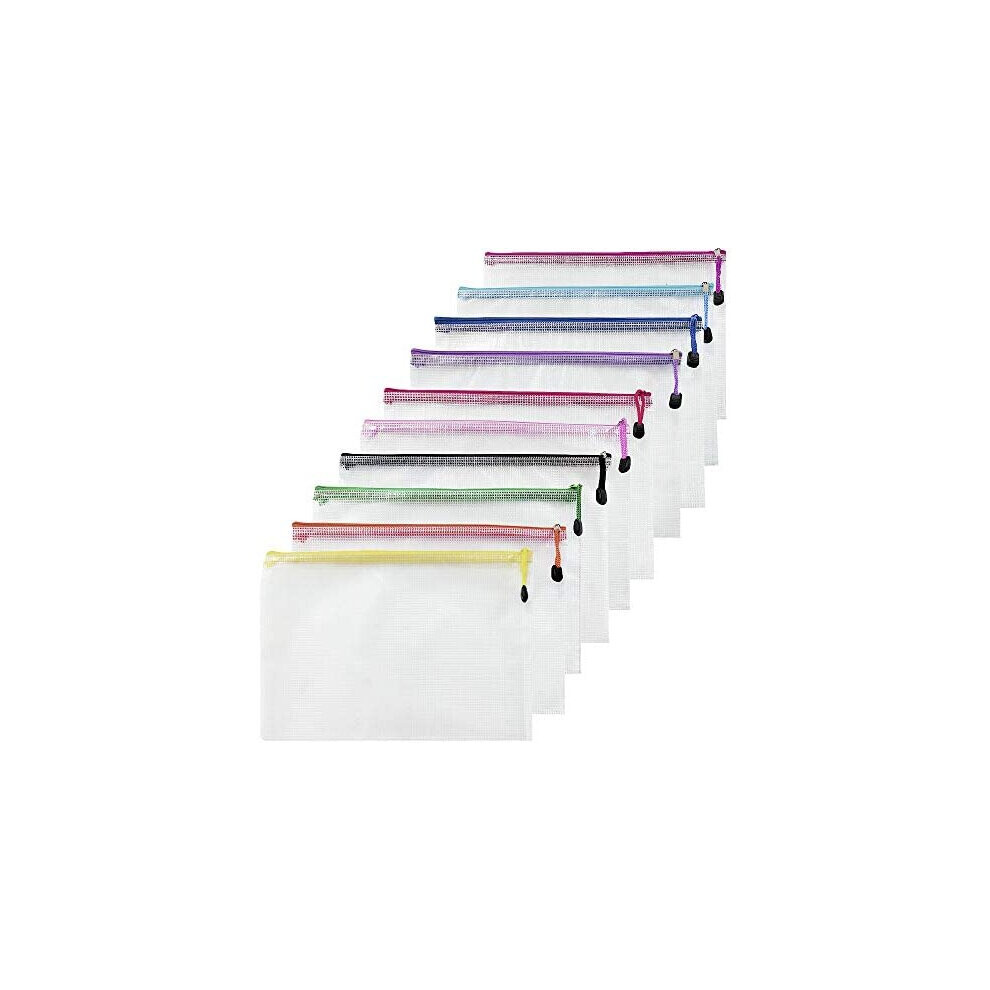 Plastic Wallets A4 Zipped Wallets A4 Zip Wallet Zipper Bags Ziplock Bags Mesh Document File Folders