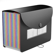 Expanding File Folder/Accordian File Organiser,24-Pocket Portable/Desk Filing Box Storage Expander with Expandable Cover,Large Capicity A4 Plastic