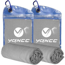YQXCC 2 Pack Cooling Towel (120x30 cm) Ice Towel for Neck, Microfibre Cool Towel, Soft Breathable Chilly Towel for Yoga, Golf, Gym, Camping, Running,