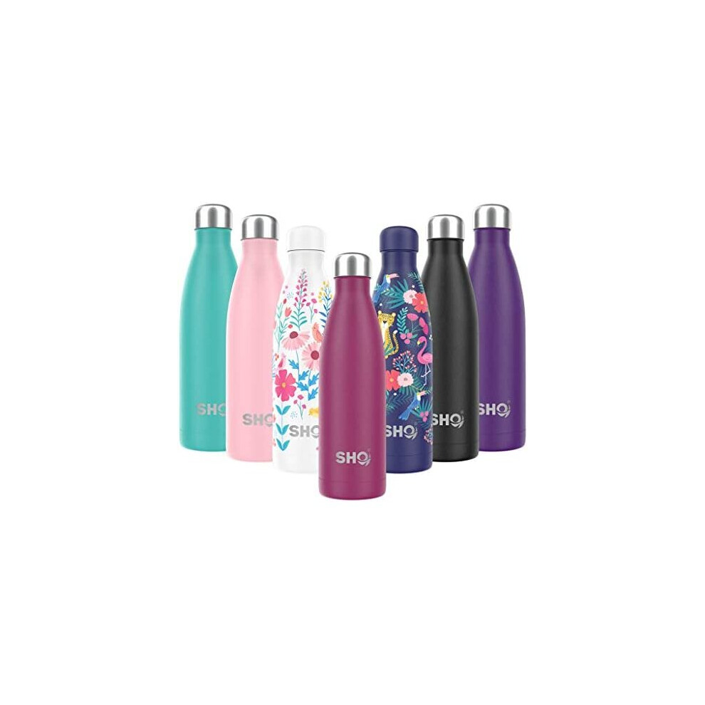 SHO Bottle - Ultimate Insulated, Double Walled Stainless Steel Vacuum Flask & Water Bottle - 12 Hours Hot & 24 Hours Cold - 260ml, 350ml, 500ml, 750ml
