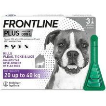 FRONTLINE Plus Flea & Tick Treatment for Large Dogs (20-40 kg) - 3 Pipettes