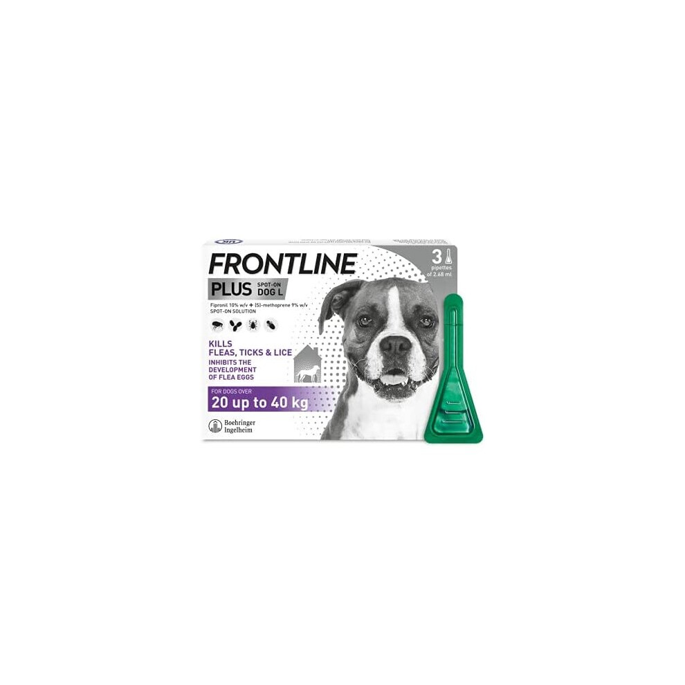 Frontline Plus Flea & Tick Treatment For Large Dogs (20-40 Kg) - 3 Pipettes