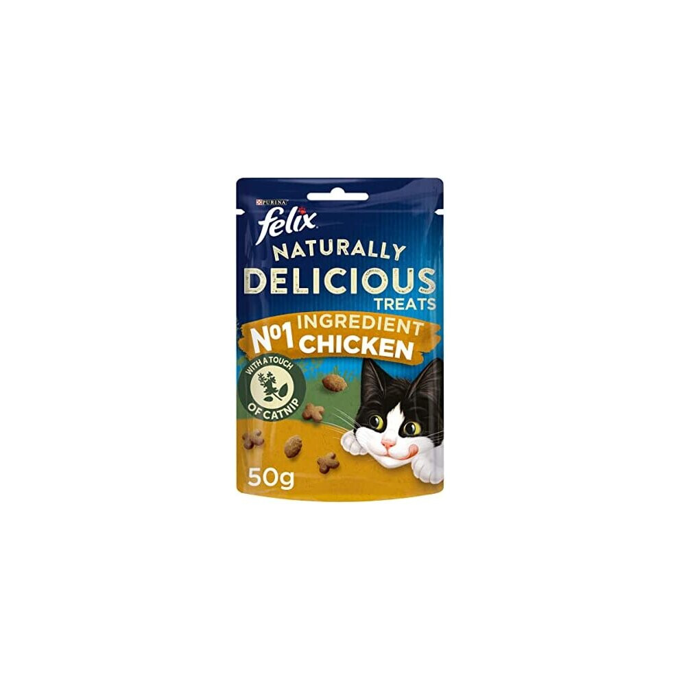 FELIX Naturally Delicious Cat Treats Chicken and Catnip 8 x 50g