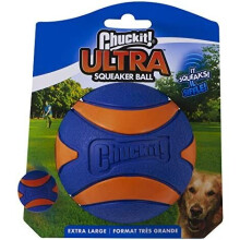 ChuckIt! Ultra Squeaker Ball Dog Toy, Durable High Bounce Floating Rubber Squeaky Dog Ball, Launcher Compatible Toy For Dogs, 1 Pack, X-Large
