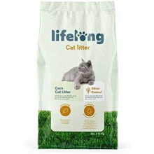 Lifelong Corn Cat Litter 25L — 100% Natural Clumping, GMO-Free, Odour Control, High Absorption, Flushable Septic Safe