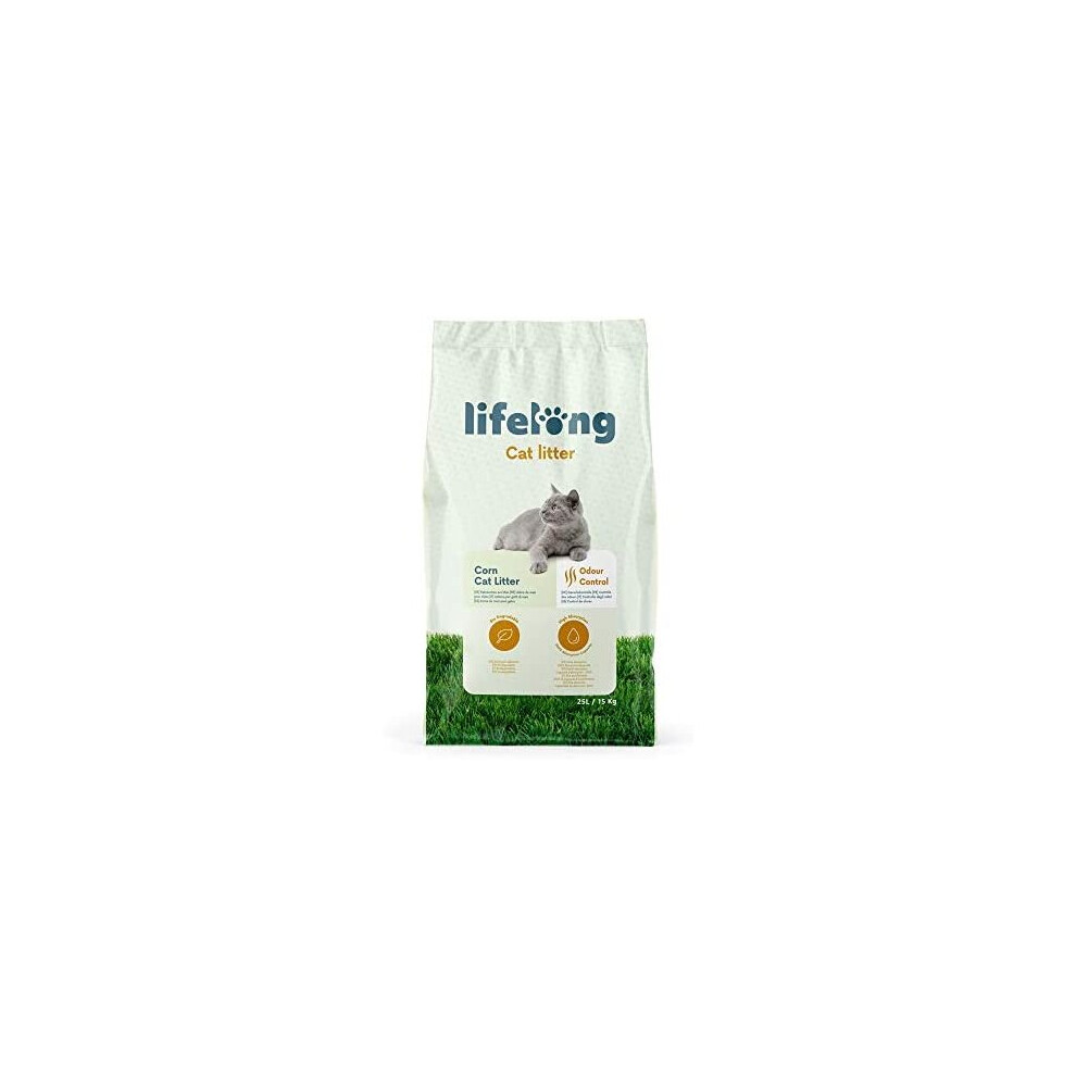 Amazon Brand - Lifelong Corn Cat Litter 25L