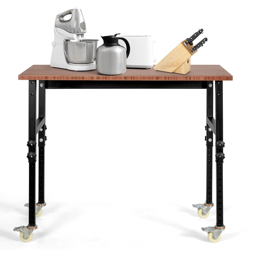 47" Adjustable Workbench w/ Lockable Universal Casters