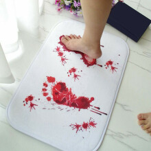 ( 40*60cm) Halloween Bath Mat Bloody Footprint Scary Blood Bathroom Floor Pads Washable New