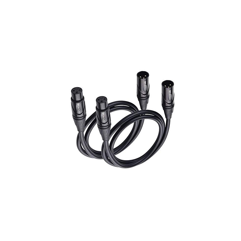 Cable Matters 2-Pack Premium XLR to XLR Microphone Cable 0.9 m, XLR Cables, Mic Cable