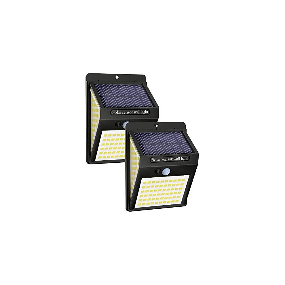 [2 Pack] 140LED Solar Security Lights Outdoor, Solar Motion Sensor Lights 270ºWide Angle Waterproof Solar Powered Durable Wall Lights Outside 3