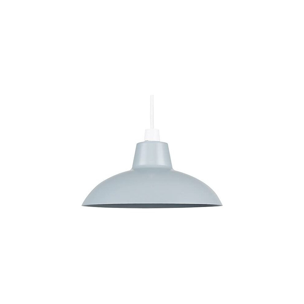 Retro Style Gloss Grey Metal Easy Fit Ceiling Pendant Light Shade