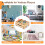 Costway Kids Wooden Train Track Railway Set Table W/ 100 Multicolor Pieces 6
