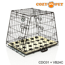Car Dog Cage Travel Cozy Pet 24'' Small Size Puppy Travel Crate Inc Vet Bed CDC01