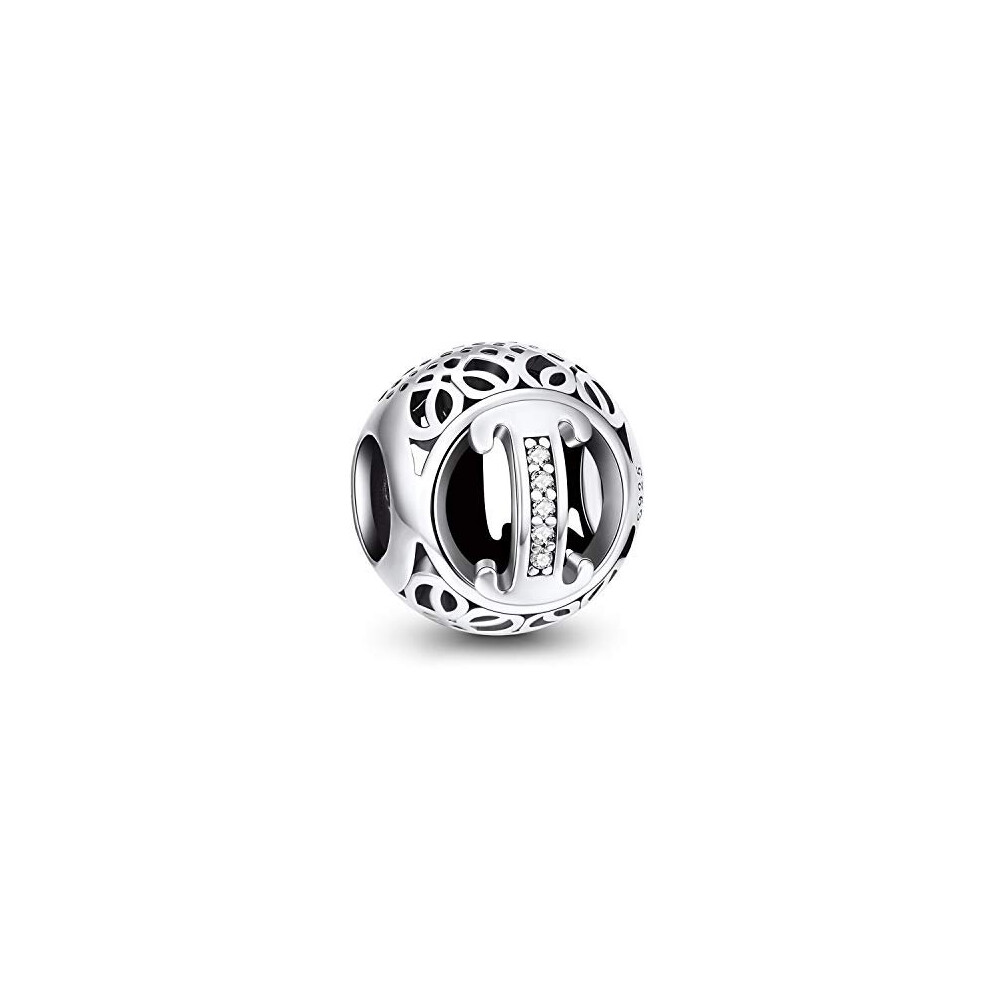 Photos - Pendant / Choker Necklace NINGAN Letter Alphabet Charm 925 Sterling Silver Charms Fits European Bracelets Compatible (I)
