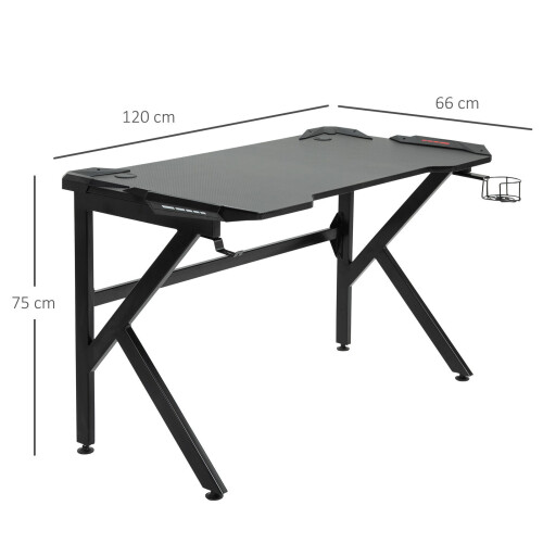 Steel Frame Cup Phone Holder Gaming Office Study Table Desk Best 1