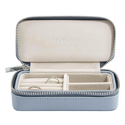 Stackers Dusky Blue Medium Travel Jewellery Box