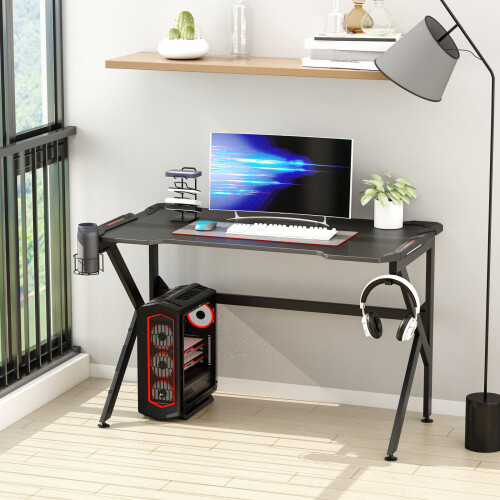 Steel Frame Cup Phone Holder Gaming Office Study Table Desk Best