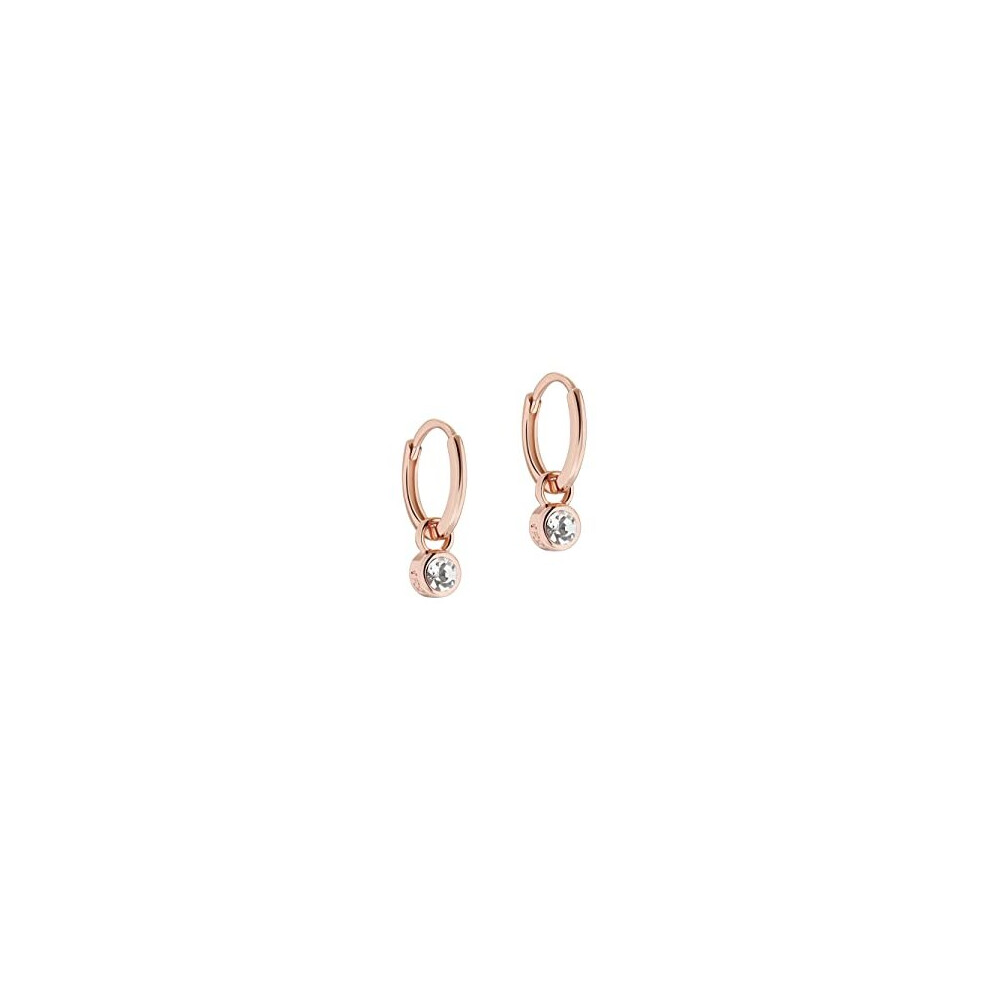 Ted Baker Sinalaa Crystal Huggie Earring (Rose Gold Tone/Crystal)